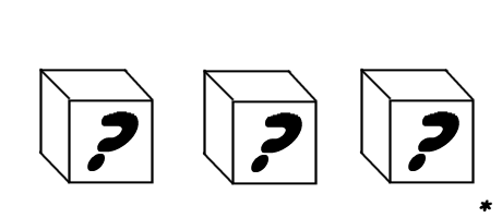 [Box1 -- ? Box2 -- ? Box3 -- ? (*)]